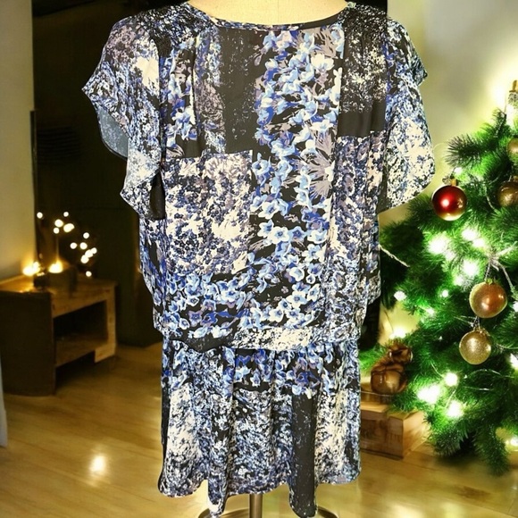 Parker Flutter Sleeve Smocked Waist Mini Dress in “Polar Nightshade” Size Medium - Picture 10 of 15